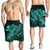 Hawaiian Map Hula Girl Hibiscus Kanaka Polynesian Men's Shorts - Turquoise - AH - Polynesian Pride