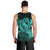 Hawaiian Map Hula Girl Hibiscus Kanaka Polynesian Tank Top - Turquoise - AH - Polynesian Pride