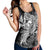 Hawaiian Map Hula Girl Hibiscus Kanaka Polynesian Racerback Tank - White - AH - Polynesian Pride