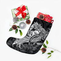Hawaiian Map Hula Girl Hibiscus Kanaka Polynesian Christmas Stocking - White - AH - Polynesian Pride