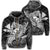 Hawaiian Map Hula Girl Hibiscus Kanaka Polynesian Zip Hoodie White Unisex Art - Polynesian Pride