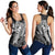 Hawaiian Map Hula Girl Hibiscus Kanaka Polynesian Racerback Tank - White - AH Black - Polynesian Pride