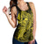 Hawaiian Map Hula Girl Hibiscus Kanaka Polynesian Racerback Tank - Yellow - AH - Polynesian Pride