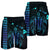 Hawaiian Map Kakau Turtle Polynesian Men's Shorts - Blue - AH - Polynesian Pride