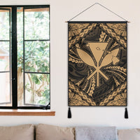 Hawaiian Map Kanaka Hibiscus Gold Polynesian Hanging Poster - AH - Polynesian Pride
