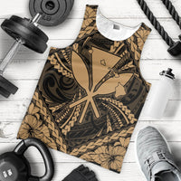 Hawaiian Map Kanaka Hibiscus Gold Polynesian Tank Top - AH - Polynesian Pride