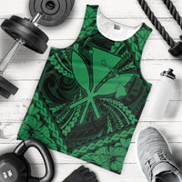 Hawaiian Map Kanaka Hibiscus Green Polynesian Tank Top - AH - Polynesian Pride