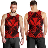 Hawaiian Map Kanaka Hibiscus Red Polynesian Tank Top - AH - Polynesian Pride