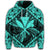 Hawaiian Map Kanaka Hibiscus Turquoise Polynesian Hoodie - Polynesian Pride