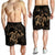 Hawaiian Map Kanaka Hibiscus Turtle Gold Polynesian Men's Shorts - AH - Polynesian Pride