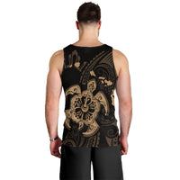 Hawaiian Map Kanaka Hibiscus Turtle Gold Polynesian Tank Top - AH - Polynesian Pride