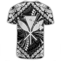 Hawaiian Map Kanaka Hibiscus White Polynesian T Shirt - Polynesian Pride