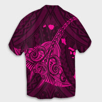 Hawaiian Map Kanaka Manta Ray Polynesian Hawaiian Shirt Pink - AH - Polynesian Pride
