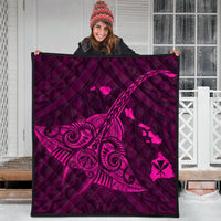 Hawaiian Map Kanaka Manta Ray Polynesian Premium Quilts Pink - AH - Polynesian Pride