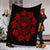 Hawaiian Map Kanaka Turtles Circle Style Red Polynesian Premium Blankets - AH - Polynesian Pride