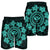 Hawaiian Map Kanaka Turtles Circle Style Turquoise Polynesian Men's Shorts - AH - Polynesian Pride
