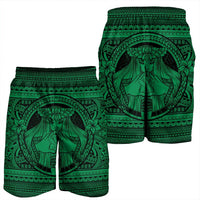 Hawaiian Map Madame Pele Kanaka Plumeria Polynesian Men's Shorts Green AH - Polynesian Pride