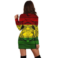 Hawaiian Map Madame Pele Kanaka Plumeria Polynesian Hoodie Dress Reggae AH - Polynesian Pride