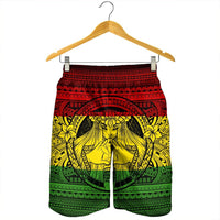 Hawaiian Map Madame Pele Kanaka Plumeria Polynesian Men's Shorts Reggae AH - Polynesian Pride