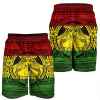 Hawaiian Map Madame Pele Kanaka Plumeria Polynesian Men's Shorts Reggae AH - Polynesian Pride