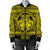 Hawaiian Map Madame Pele Kanaka Plumeria Polynesian Bomber Jacket Yellow AH - Polynesian Pride