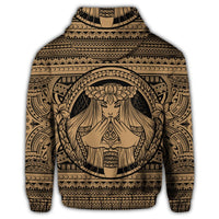 Hawaiian Map Madame Pele Mauna Kea Plumeria Polynesian Hoodie Gold - Polynesian Pride