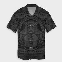 Hawaiian Map Madame Pele Mauna Kea Plumeria Polynesian Hawaiian Shirt Gray AH Unisex Black - Polynesian Pride