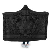 Hawaiian Map Madame Pele Mauna Kea Plumeria Polynesian Hooded Blanket Gray AH Hooded Blanket White - Polynesian Pride