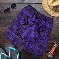 Hawaiian Map Madame Pele Mauna Kea Plumeria Polynesian Men's Shorts Purple AH Art - Polynesian Pride