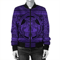 Hawaiian Map Madame Pele Mauna Kea Plumeria Polynesian Bomber Jacket Purple AH - Polynesian Pride