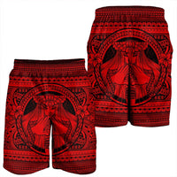 Hawaiian Map Madame Pele Mauna Kea Plumeria Polynesian Men's Shorts Red AH - Polynesian Pride