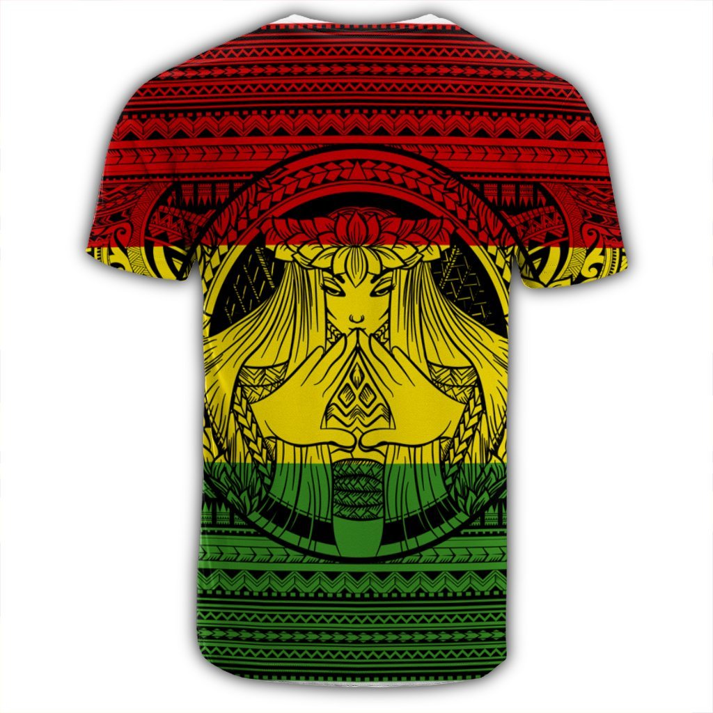 Hawaiian Map Madame Pele Mauna Kea Plumeria Polynesian T Shirt Reggae - Polynesian Pride