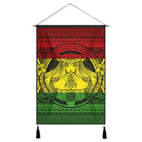 Hawaiian Map Madame Pele Mauna Kea Plumeria Polynesian Hanging Poster Reggae AH Hanging Poster Cotton And Linen - Polynesian Pride