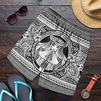 Hawaiian Map Madame Pele Mauna Kea Plumeria Polynesian Men's Shorts White AH Art - Polynesian Pride