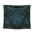 Hawaiian Map Madame Pele Polynesian Tapestry Blue AH Wall Tapestry Black - Polynesian Pride
