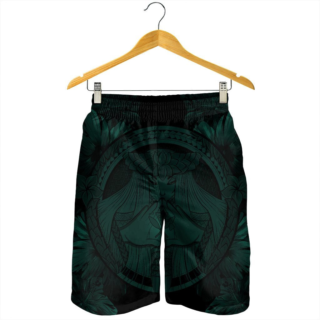 Hawaiian Map Madame Pele Polynesian Men's Shorts Dark Green AH - Polynesian Pride
