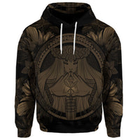 Custom Hawaiian Map Madame Pele Polynesian Hoodie Gold - Polynesian Pride