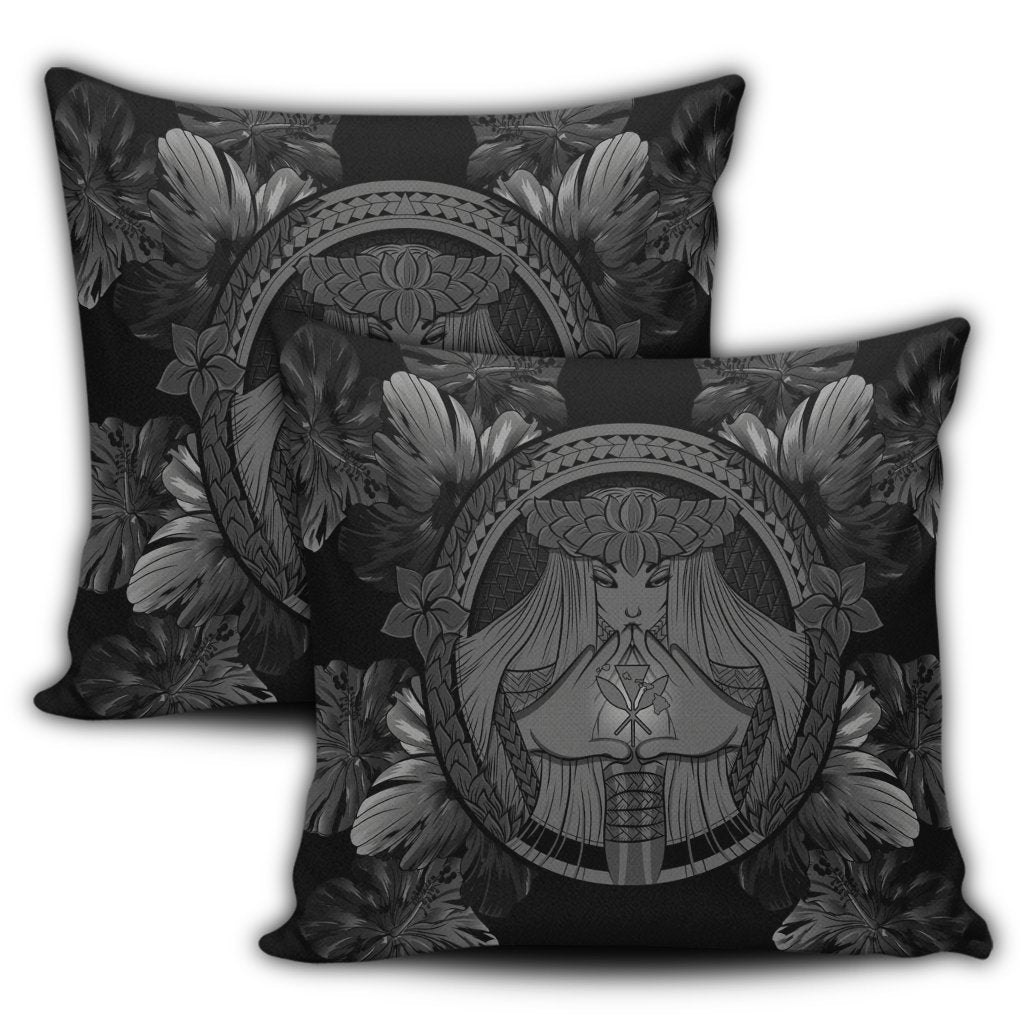 Hawaiian Map Madame Pele Polynesian Pillow Covers Gray AH - Polynesian Pride