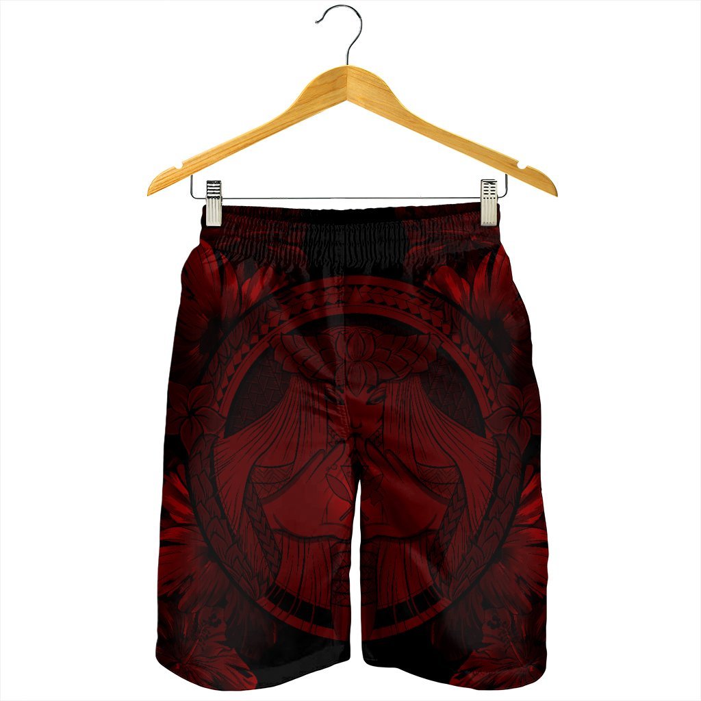 Hawaiian Map Madame Pele Polynesian Men's Shorts Red AH - Polynesian Pride