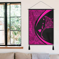 Hawaiian Map Manta Ray Polynesian Hanging Poster - Pink - AH - Polynesian Pride