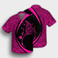 Hawaiian Map Manta Ray Polynesian Hawaiian Shirt - Pink - AH - Polynesian Pride