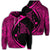 Hawaiian Map Manta Ray Polynesian Hoodie Pink Unisex Art - Polynesian Pride