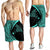 Hawaiian Map Manta Ray Polynesian Men's Shorts - Turquoise - Circle Style - AH - Polynesian Pride