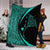 Hawaiian Map Manta Ray Polynesian Premium Blankets - Turquoise - Circle Style - AH - Polynesian Pride