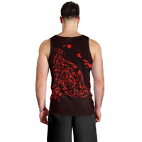 Hawaiian Map Manta Ray Red Polynesian Tank Top - AH - Polynesian Pride