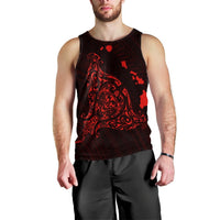 Hawaiian Map Manta Ray Red Polynesian Tank Top - AH Black - Polynesian Pride