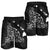 Hawaiian Map Manta Ray White Polynesian Men's Shorts - AH - Polynesian Pride