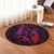 Hawaiian Map Palm Trees Fish Hook Polynesian Round Carpet Colorful Red - AH - Polynesian Pride