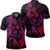 Hawaiian Map Palm Trees Fish Hook Polynesian Polo Shirt Colorful Red Unisex Black - Polynesian Pride