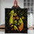 Hawaiian Map Palm Trees Fish Hook Polynesian Premium Quilts Colorful Yellow - AH - Polynesian Pride